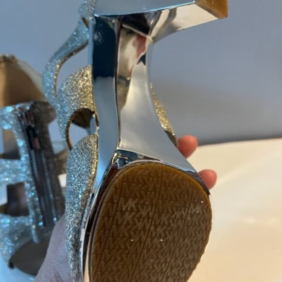Michael Kors silvery flashy bling bling prom wedding fancy high heels*READ - Picture 6 of 11